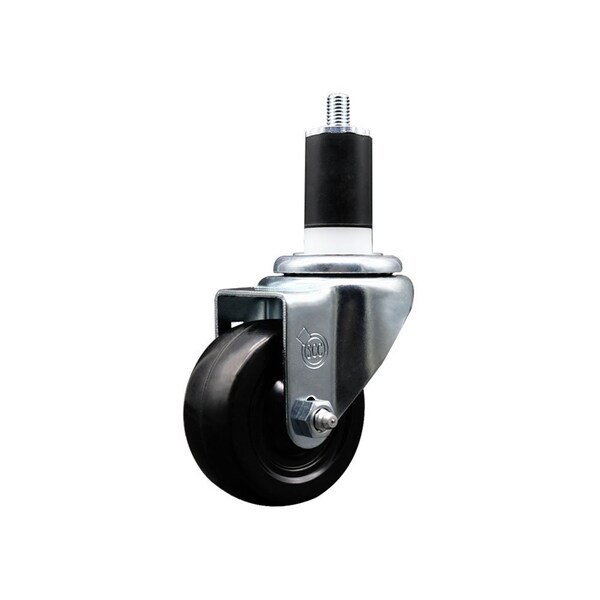3'' SS Soft Rubber Wheel Swivel 1-1/2'' Expanding Stem Caster